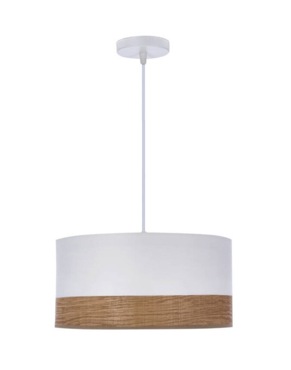 Lampa wisząca Porto z abażurem biała