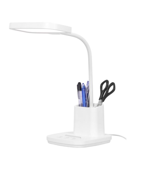 Lampa biurkowa LED z pojemnikiem TOLA biała K-BL1301