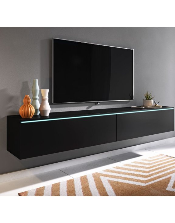 Szafka pod telewizor LED czarny grafit Lowboard D180