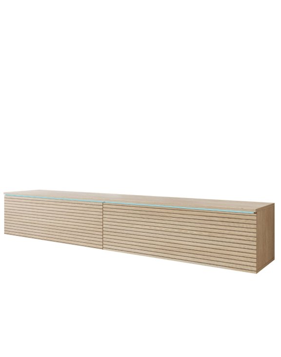 Szafka RTV ryflowana lamele LED Gaja Lowboard D180