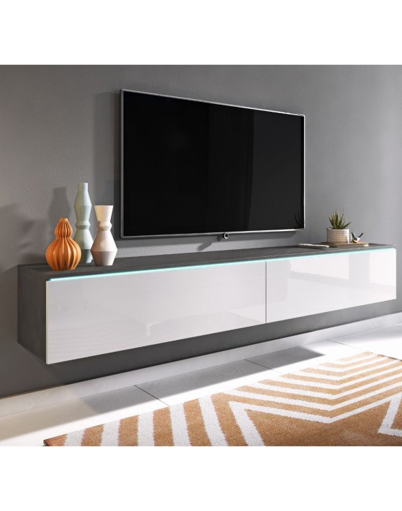 Szafka pod telewizor LED matera/biały połysk Lowboard D180