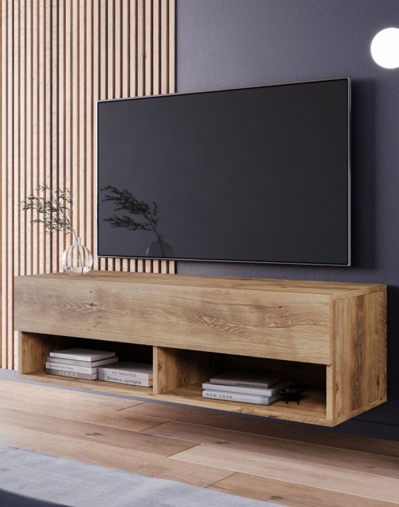 Szafka pod telewizor 100 cm wisząca/stojąca kasztan Lowboard A
