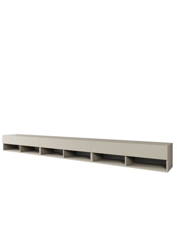 Długa szafka RTV 300 cm kaszmir Lowboard A (LOWA300K + LED)