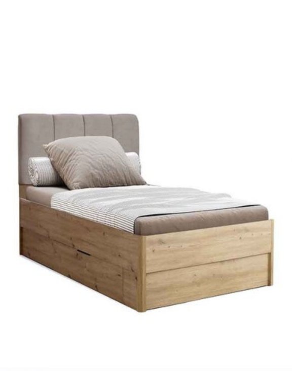 Łóżko z tapicerowanym wezgłowiem 90x200 Teddy