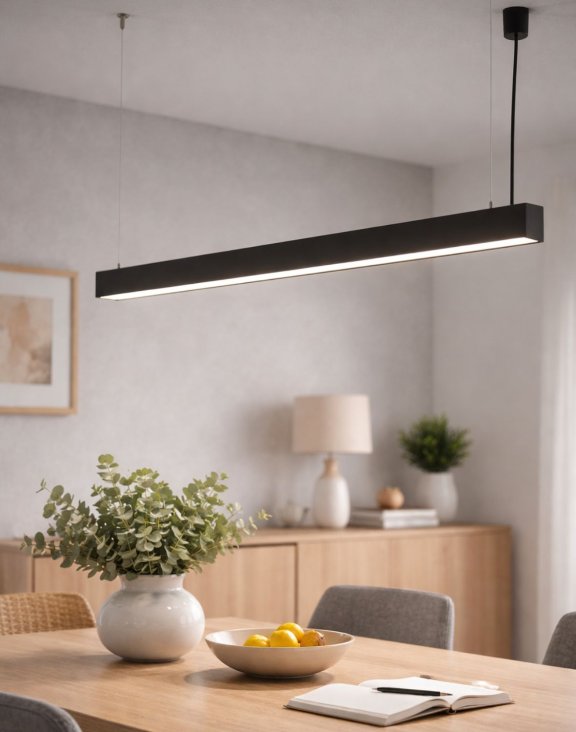 Lampa podłużna wisząca na żyłce LED Luxe Black