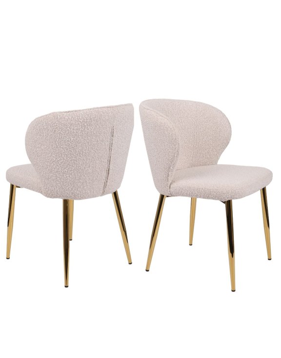 Krzesło do jadalni Meg Gold, boucle