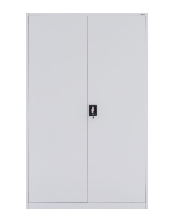 Metalowa szafa zamykana na klucz do biura 185x115 cm Essen: szara