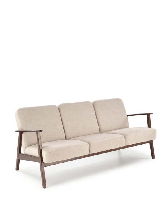 Sofa trzyosobowa do salonu Milano 3S, retro, beżowa