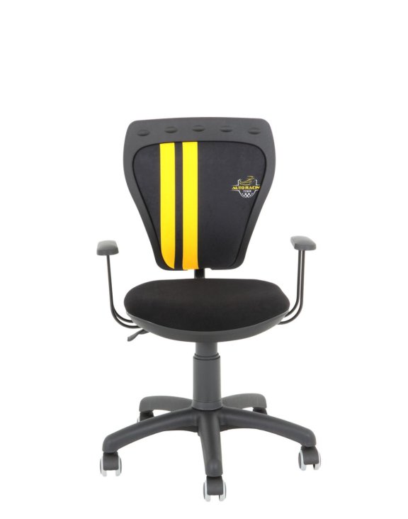 Krzesło Ministyle Black GTP Alova Race Żółte Pasy