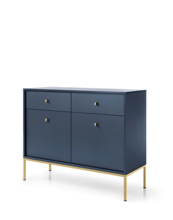 Komoda Mono granatowa z szufladami (MKSZ104), navy/gold