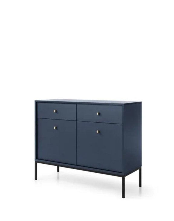 Komoda Mono granatowa z szufladami (MKSZ104), navy/black