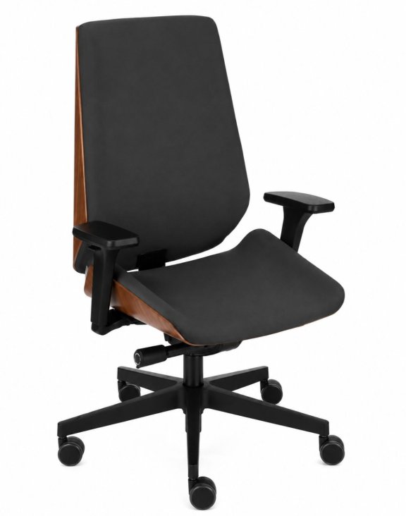 Fotel Moon Wood Black Synchro Plus, R10 tkanina Valencia VL01 (3397) - OUTLET