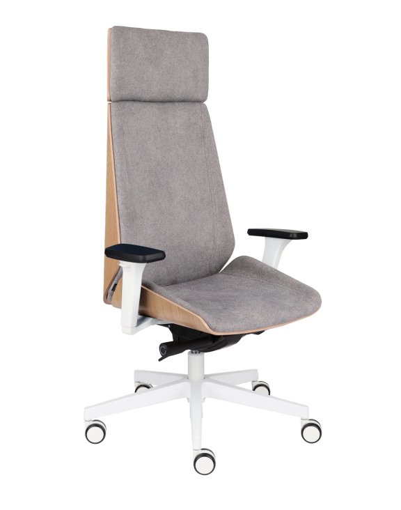 Fotel Moon Wood HD White - Fornir dębowy