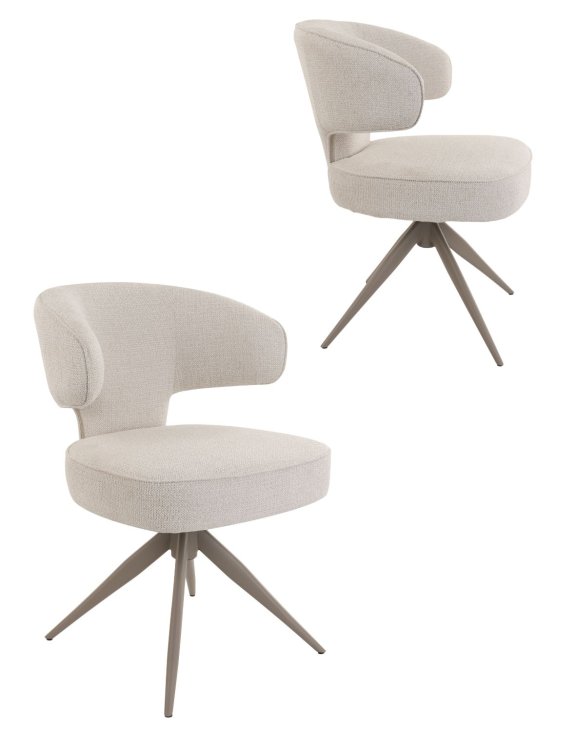 Krzesło Nami N22, obrotowe 360° z funkcją powrotu, cashmere/beige