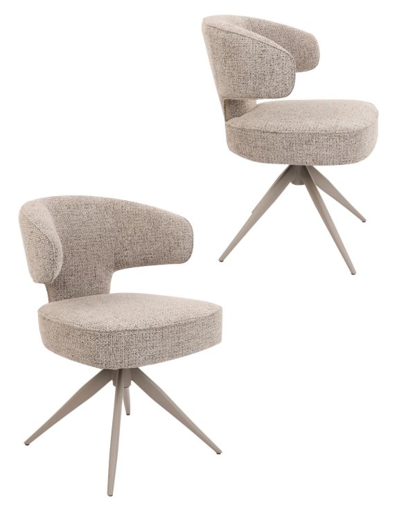 Krzesło Nami N33, obrotowe 360° z funkcją powrotu, cashmere/coffee