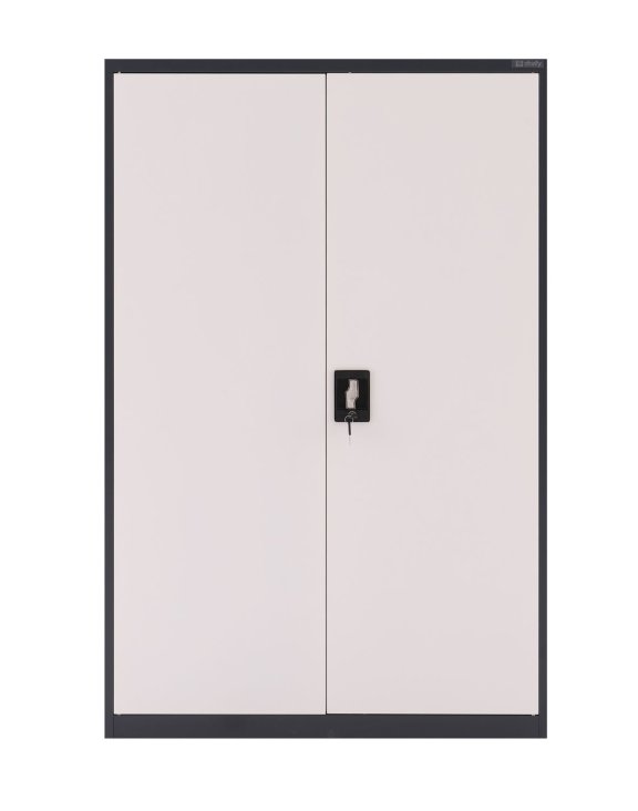 Szafa metalowa na dokumenty zamykana na klucz 90x140 cm Preston: antracytowo-biała