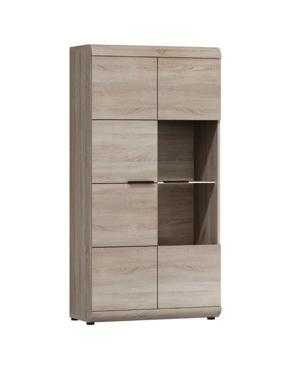 Niska witryna do salonu Link C 80 cm dąb sonoma