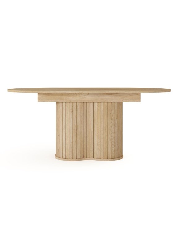 Masă ovală extensibilă cu riflaje Lovi, stejar cremona (180-220 cm