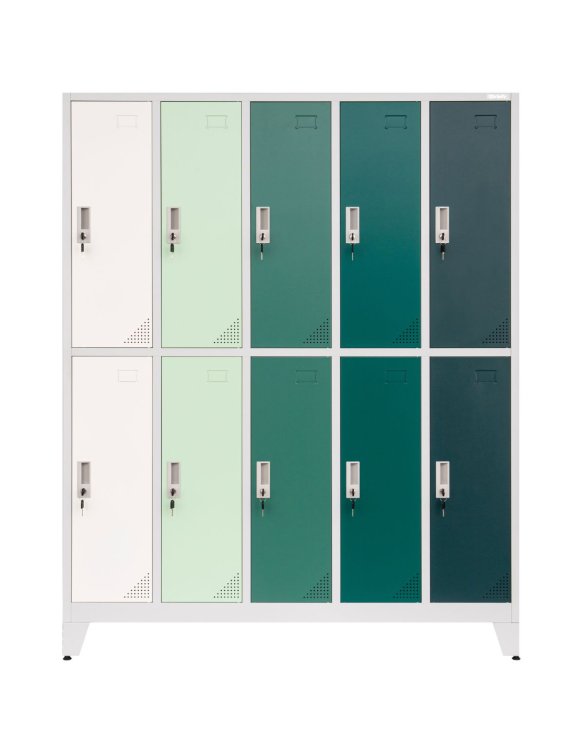 Szafa ubraniowa socjalna do szatni 10-drzwiowa Oxford Green