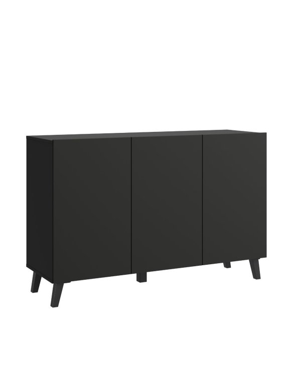 Klasyczna czarna komoda 120 cm na nóżkach Phuket SB120