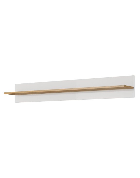 Nowoczesna półka Arco J 138 cm – biały/dąb grandson