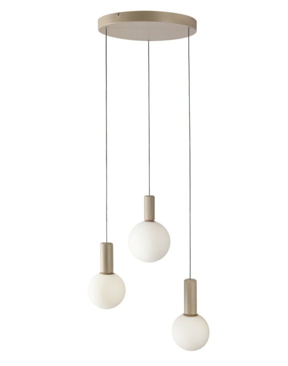 Lampa potrójna wisząca białe kule Testa