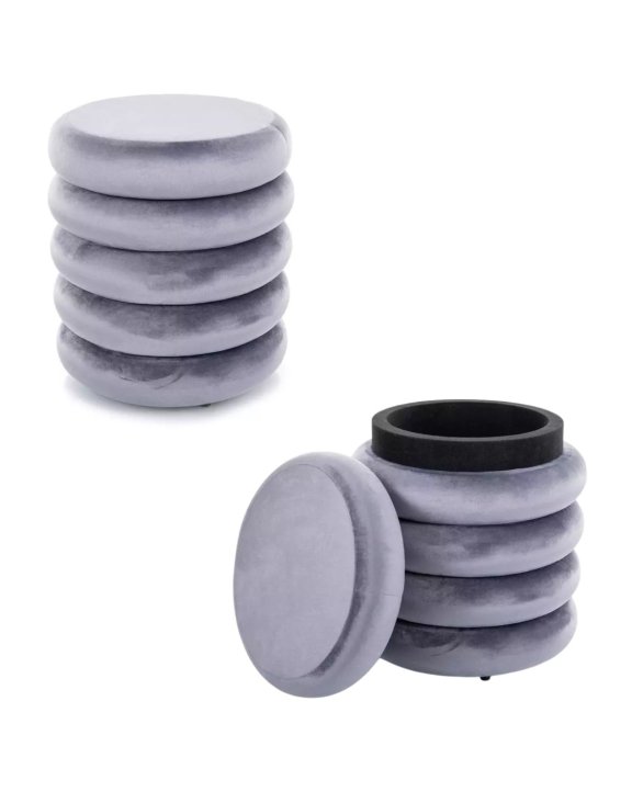 Pufa Calvi Velvet Szary