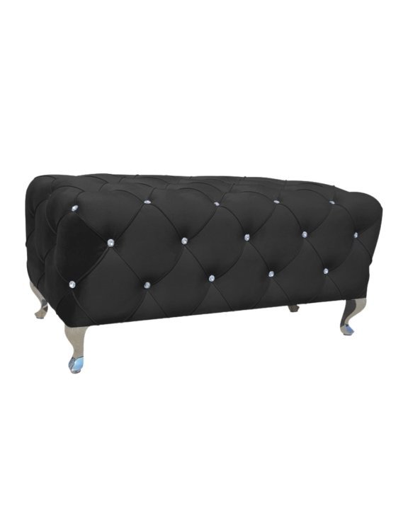 Pufa Hestia – czarna tapicerowana (3340) - OUTLET