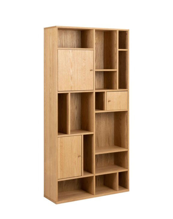 Regał na książki Rangoon, drewniany, dąb, wysoki (23495), 90 cm
