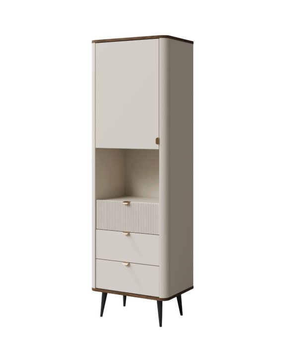 Regał na nóżkach z szufladami 60 cm Marly kaszmir/orzech