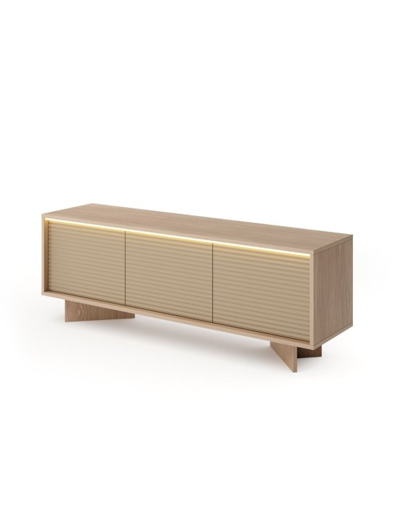 Szafka RTV Semi F 154 cm 3D LED cappuccino bolivar naturalny