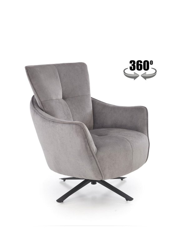 Fotel obrotowy Scampi szary, 360°