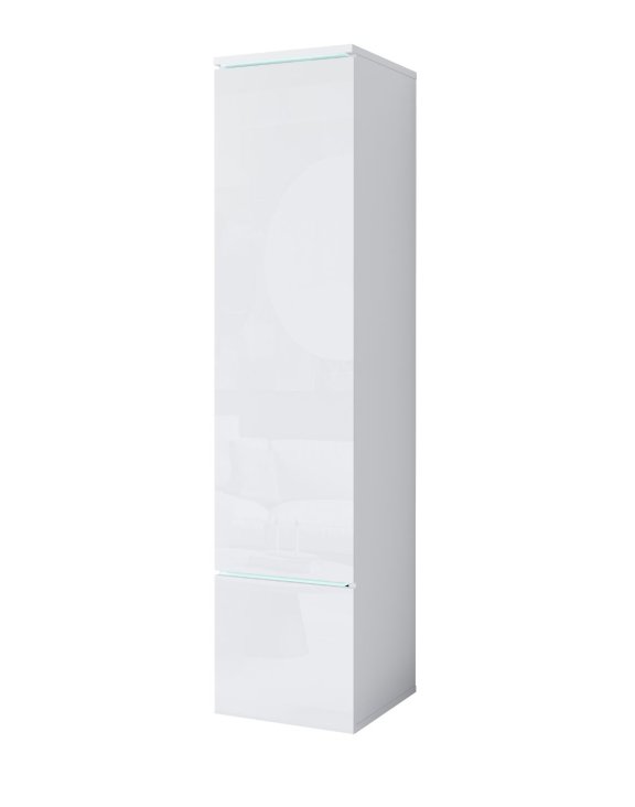 Szafka słupek do salonu Vera biały połysk (VRB00001+LED)