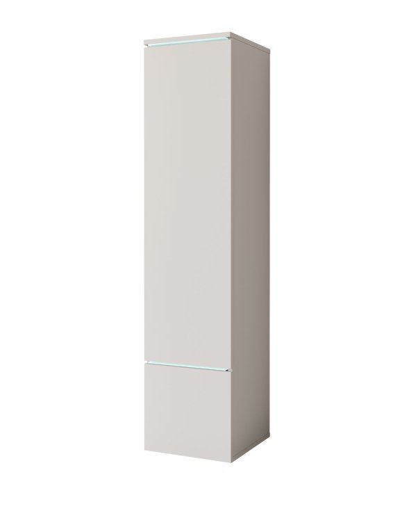 Szafka słupek do salonu stojący/wiszący Vera kaszmirowy (VRBK001+LED)
