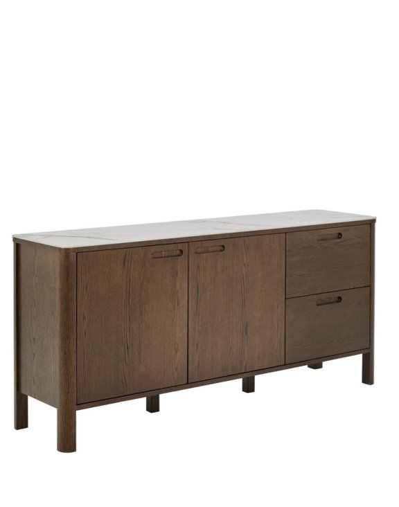 Kredens Southampton 160 cm, dąb dymiony i blat ceramiczny