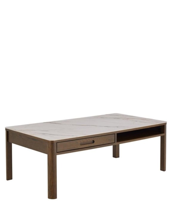 Stolik kawowy Southampton 130 cm, dąb dymiony i blat ceramiczny