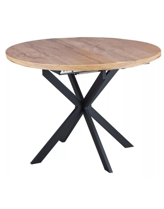 Stół Gaston rozkładany 100–135 cm – dąb artisan i czarny mat