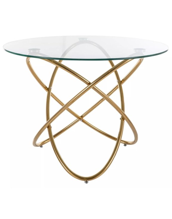 Stół Orbit Transparentny, Złoty 100 cm