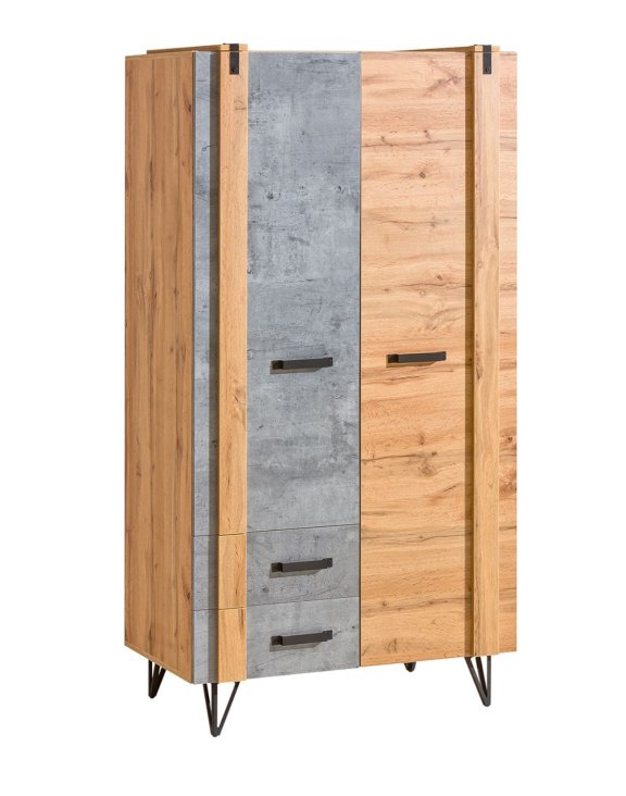 Szafa dwudrzwiowa 90 cm z szufladami Lofter LO1