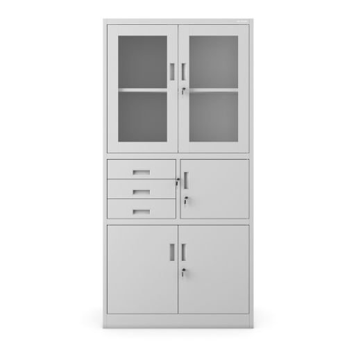 Szafa metalowa Filip z sejfem: szara 90x185
