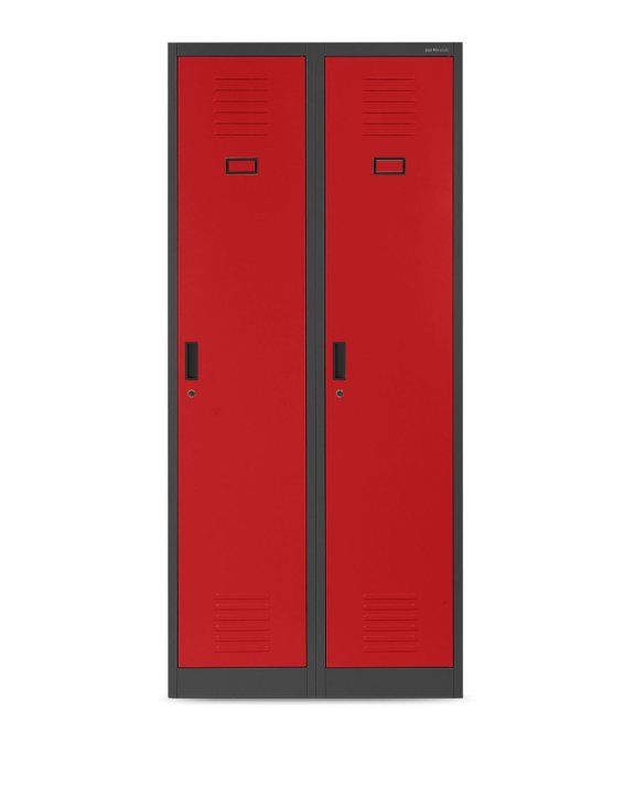Szafa ubraniowa Kacper 80x180: antracytowo-czerwona