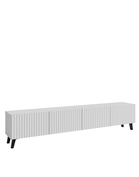 Szafka RTV Phuket biała ryfle 190 cm