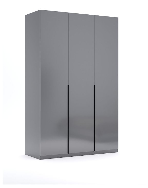 Szafa 3-drzwiowa szara 134 cm Teo