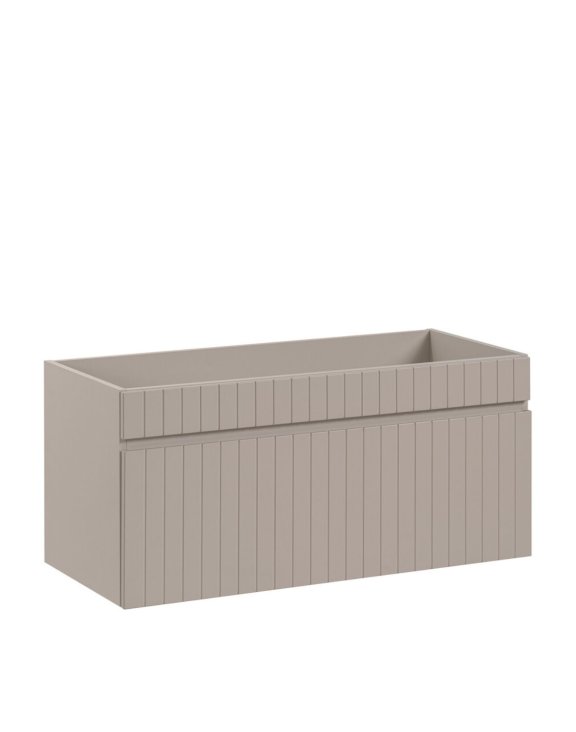 Szafka pod umywalkę z szufladą wisząca 100 cm ryflowana (Iconic Cashmere 82-100-D-1S)