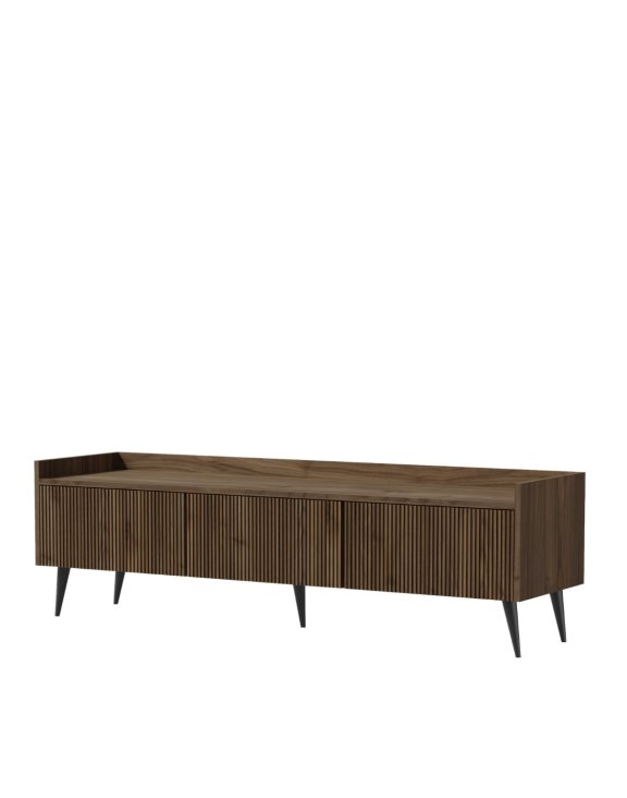 Szafka RTV 150 cm na nóżkach frezowane fronty (Ademo REG6 150 orzech)