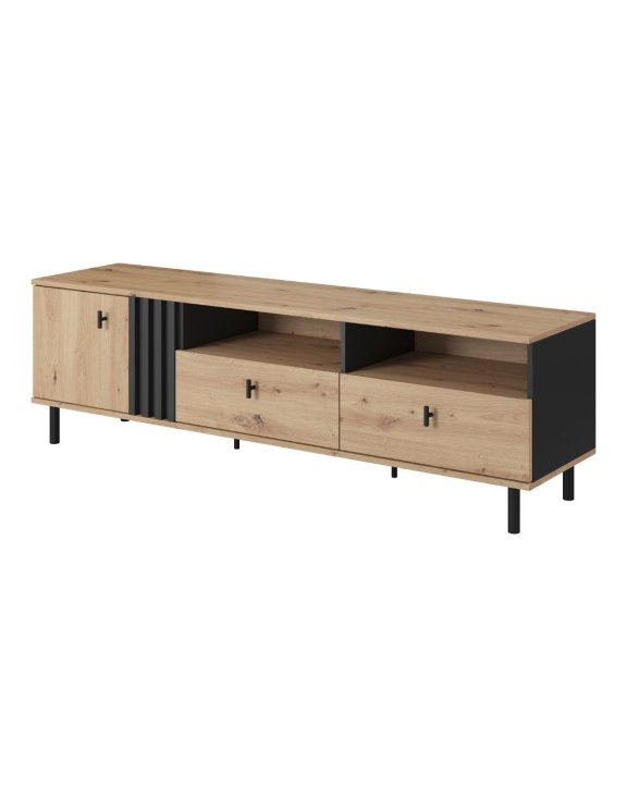 Szafka RTV Madis B 165 cm – dąb artisan/antracyt
