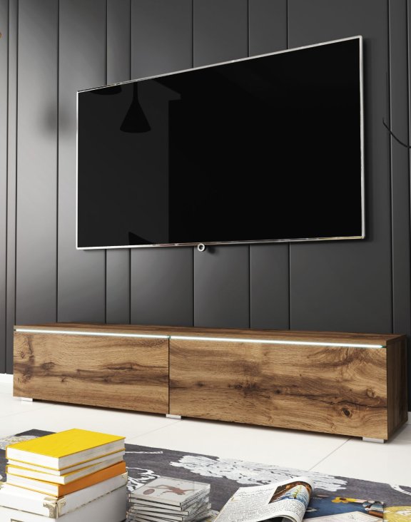 Szafka pod telewizor 140 cm wisząca lub stojaca dąb wotan Lowboard D