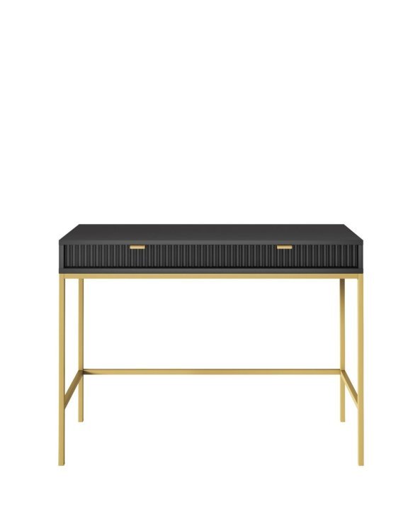 Toaletka Nova czarna (T104), konsola do przedpokoju, black/gold