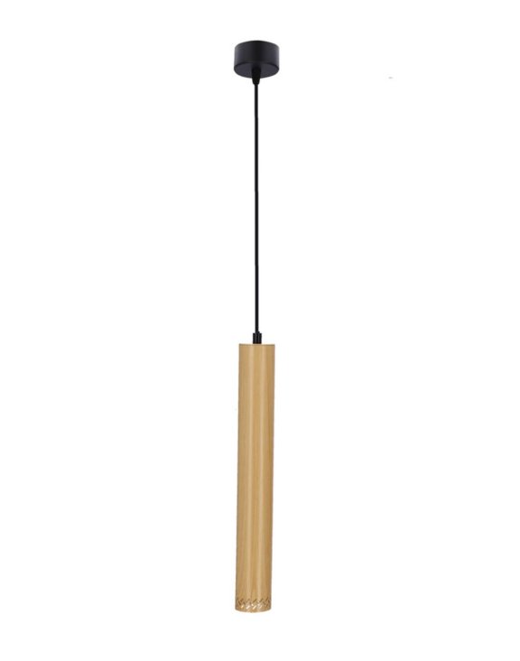 Lampa wisząca nad stół, wyspę tuba japandi drewniana Tubo 31-78599