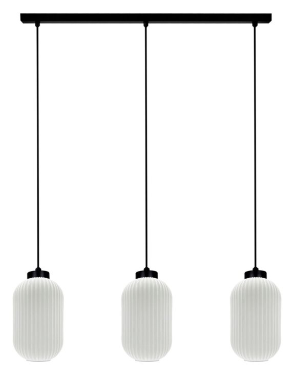 Lampa zwis potrójny ryflowane klosze Vilar K-5734